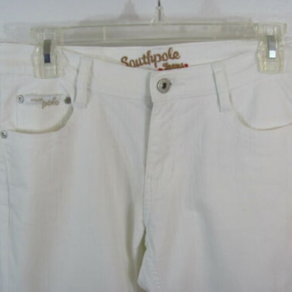 SOUTH POLE Women's Jeans Size 7 (30 x 31 Measured) Boot Cut Ivory EUC - Picture 3 of 13